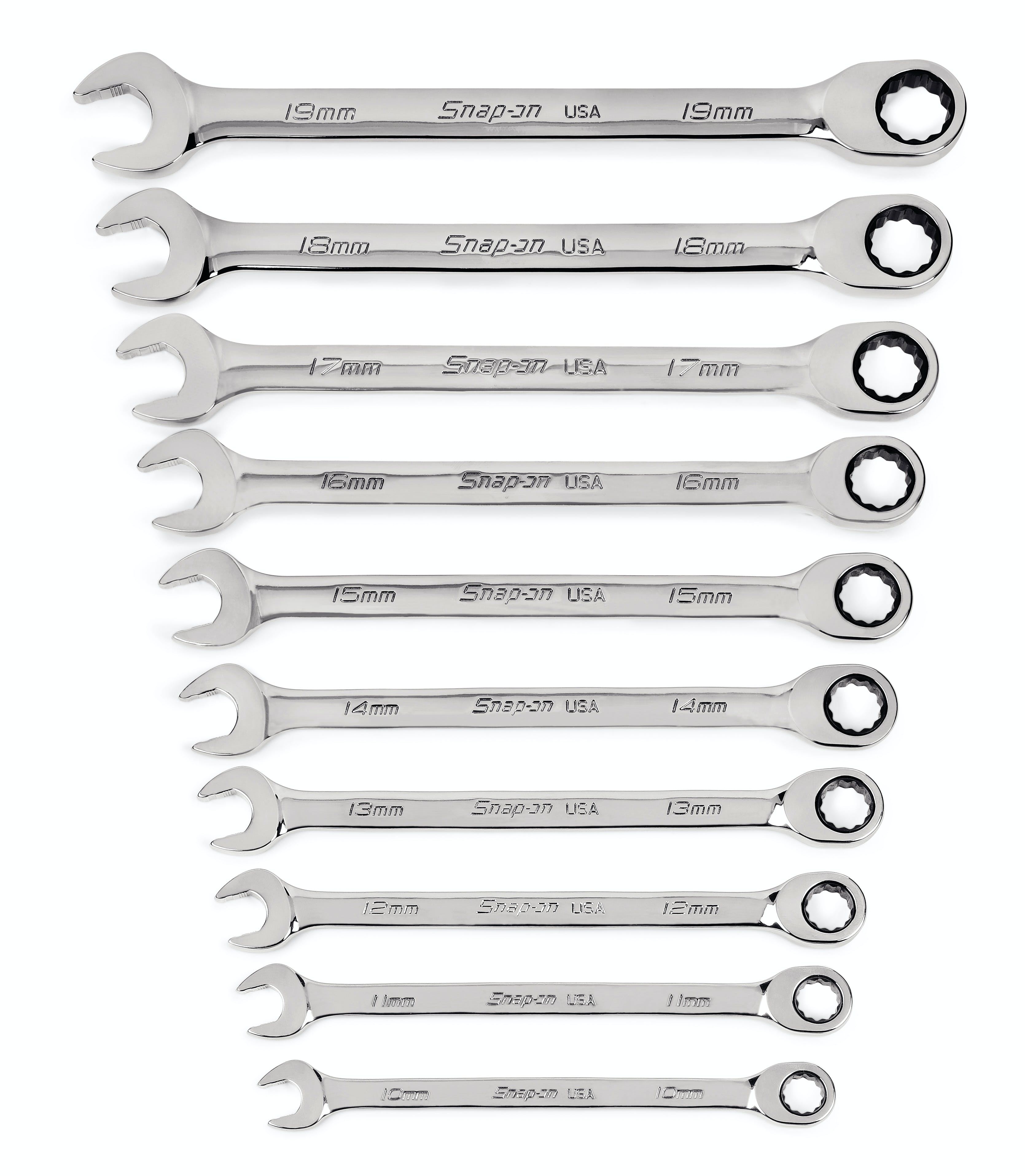 10 pc Metric Flank Drive®Plus Non-Reversible Ratcheting Combination Wrench Set (10-19 mm) | SOXRM710A 10 pc Metric Flank Drive®Plus Non-Reversible Ratcheting Combination Wrench Set (10-19 mm) | SOXRM710A